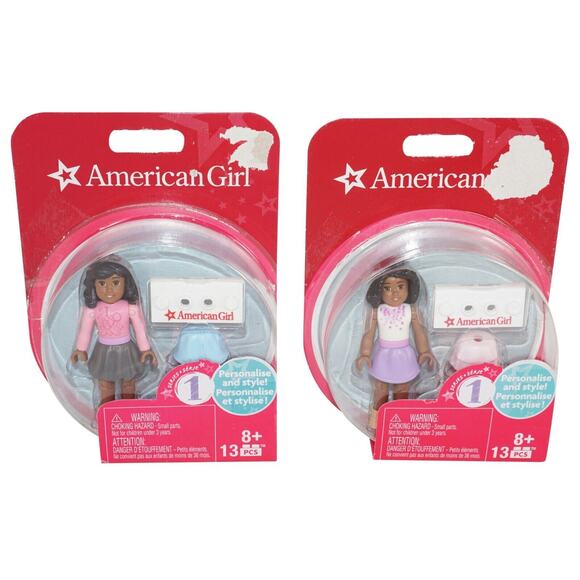 Vintage American Girl Toy Figures 2.5" - Mega Blocks 13 Pieces 2015 - Picture 1 of 6